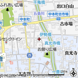 愛知県岩倉市中本町中市場11-1周辺の地図