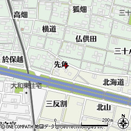 愛知県一宮市大和町氏永先角824-2周辺の地図