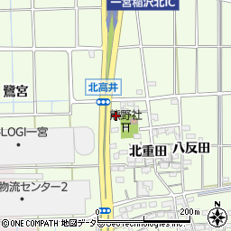 愛知県一宮市大和町北高井石田周辺の地図