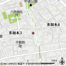 愛知県一宮市多加木周辺の地図