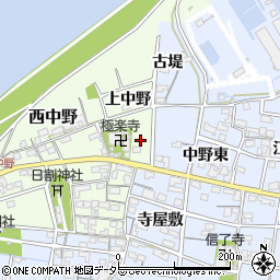 愛知県一宮市西中野上中野周辺の地図