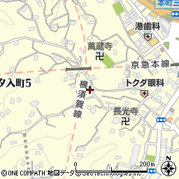 神奈川県横須賀市汐入町5丁目23周辺の地図