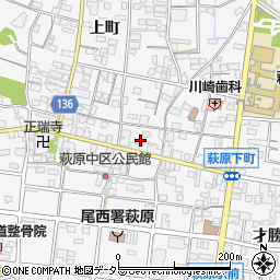 愛知県一宮市萩原町萩原下町周辺の地図