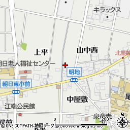 愛知県一宮市明地山中西10周辺の地図