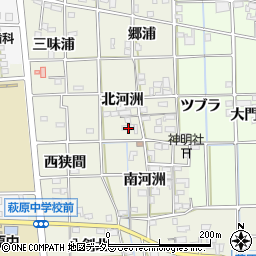 愛知県一宮市萩原町河田方北河洲322周辺の地図