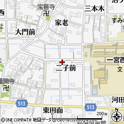 愛知県一宮市萩原町串作二子前周辺の地図