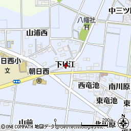 愛知県一宮市上祖父江下り江周辺の地図