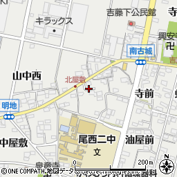 愛知県一宮市明地山中周辺の地図
