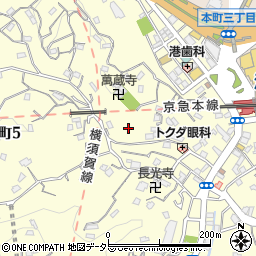 神奈川県横須賀市汐入町5丁目75周辺の地図