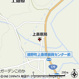 上斎原郵便局周辺の地図
