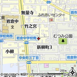 愛知県岩倉市西市町松下周辺の地図