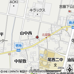 愛知県一宮市明地山中西122周辺の地図