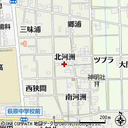 愛知県一宮市萩原町河田方北河洲320周辺の地図