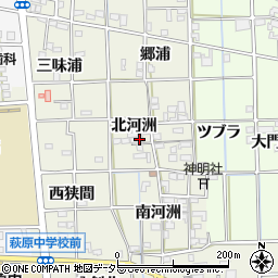 愛知県一宮市萩原町河田方北河洲319周辺の地図