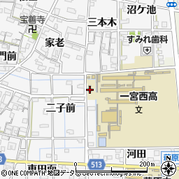 愛知県一宮市萩原町串作河田3周辺の地図
