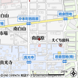 愛知県岩倉市中本町南葭原周辺の地図