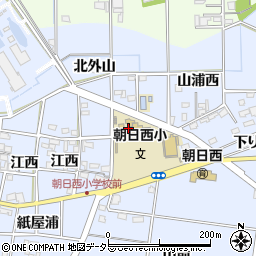 一宮市立朝日西小学校周辺の地図