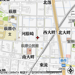愛知県一宮市萩原町萩原南落周辺の地図