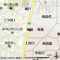 愛知県一宮市丹陽町三ツ井城前周辺の地図