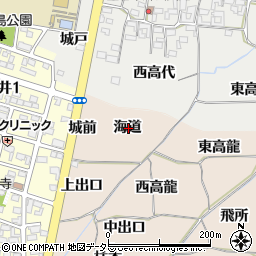 愛知県一宮市丹陽町三ツ井海道周辺の地図