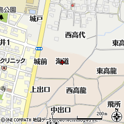 愛知県一宮市丹陽町三ツ井（海道）周辺の地図