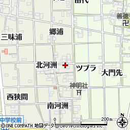 愛知県一宮市萩原町河田方北河洲282周辺の地図