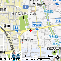 愛知県岩倉市中本町西出口周辺の地図