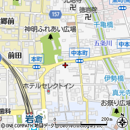 愛知県岩倉市中本町（西出口）周辺の地図