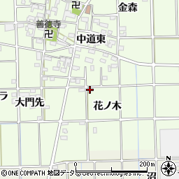 愛知県一宮市萩原町林野花ノ木周辺の地図