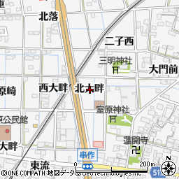 愛知県一宮市萩原町萩原北大畔周辺の地図