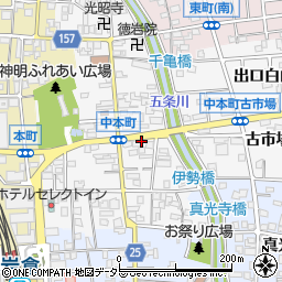 愛知県岩倉市中本町中市場周辺の地図