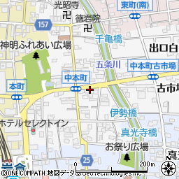 愛知県岩倉市中本町（中市場）周辺の地図
