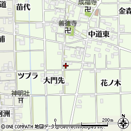 愛知県一宮市萩原町林野大門先周辺の地図