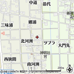 愛知県一宮市萩原町河田方北河洲288周辺の地図