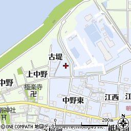 愛知県一宮市上祖父江川田周辺の地図