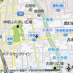 愛知県岩倉市中本町中市場26周辺の地図