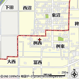 愛知県岩倉市西市町桝西周辺の地図
