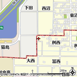 愛知県岩倉市西市町大西41周辺の地図