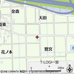 愛知県一宮市萩原町林野鷺宮周辺の地図