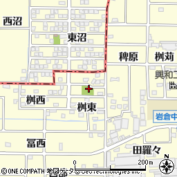 愛知県岩倉市西市町桝東周辺の地図