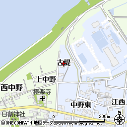 愛知県一宮市上祖父江（古堤）周辺の地図