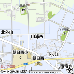 愛知県一宮市上祖父江山浦西周辺の地図
