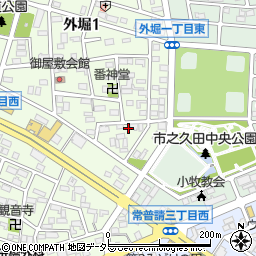 愛知県小牧市外堀1丁目155周辺の地図