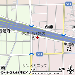 愛知県一宮市大和町戸塚西浦周辺の地図