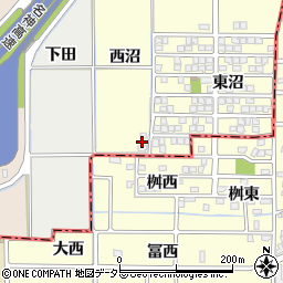 愛知県一宮市千秋町町屋西沼周辺の地図