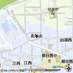 愛知県一宮市上祖父江北外山周辺の地図