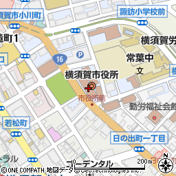 神奈川県横須賀市周辺の地図