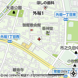愛知県小牧市外堀1丁目163周辺の地図