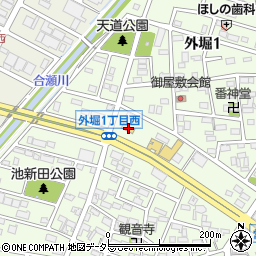 愛知県小牧市外堀1丁目227周辺の地図