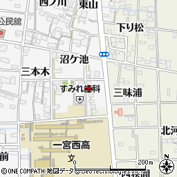 愛知県一宮市萩原町萩原三味南4周辺の地図